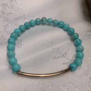 Metal and turquoise stone bracelet
